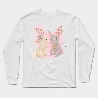 Cute Watercolor Bunny | Easter Gift Ideas | Gifts for Her | Gifts for Girls | Gifts for Women | Gifts for Rabbit Bunny Lovers Long Sleeve T-Shirt